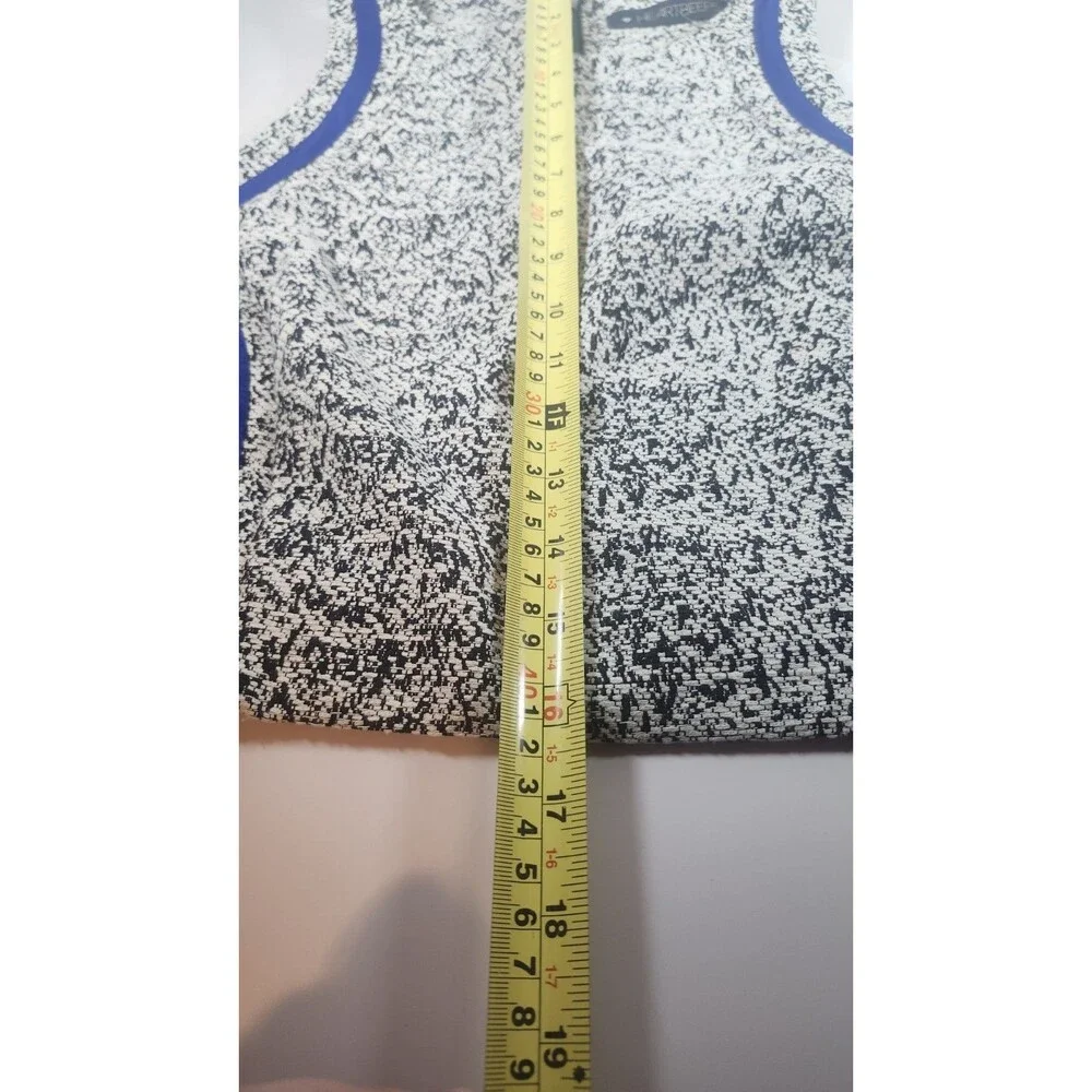 Heart Beeps 2 Pc Vest & Skirt Set Size L Black & White Speckle W Blue Stripe NWT